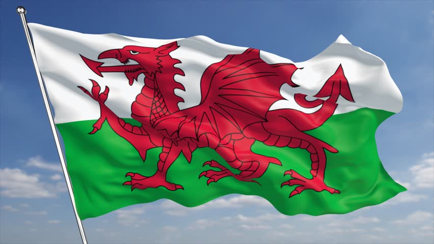 A Beautiful Satin Finish Looping Flag Animation Of Wales. A Fully ...
