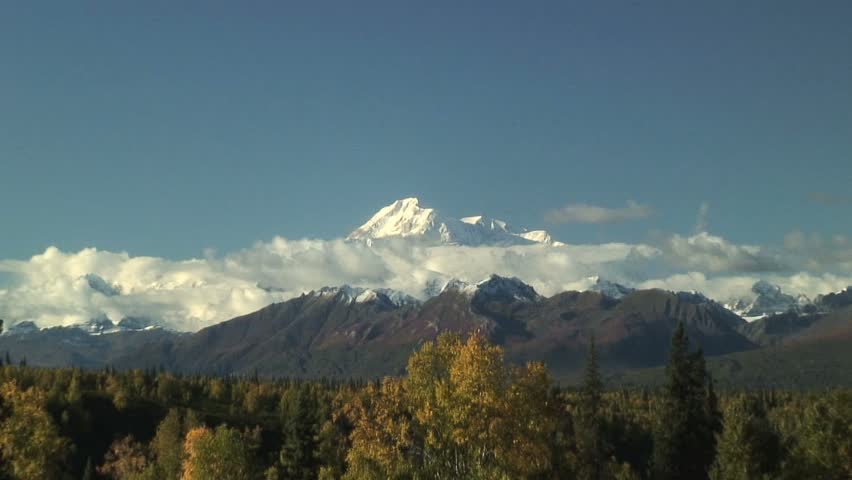 Zoom Out From Mt. McKinley To Forested Expanse