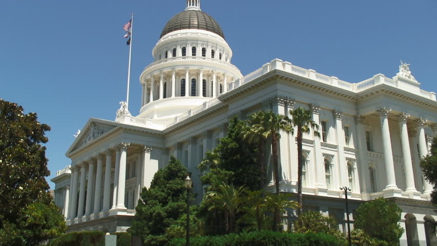 Side View of State Capital Building Sacramento California, USA