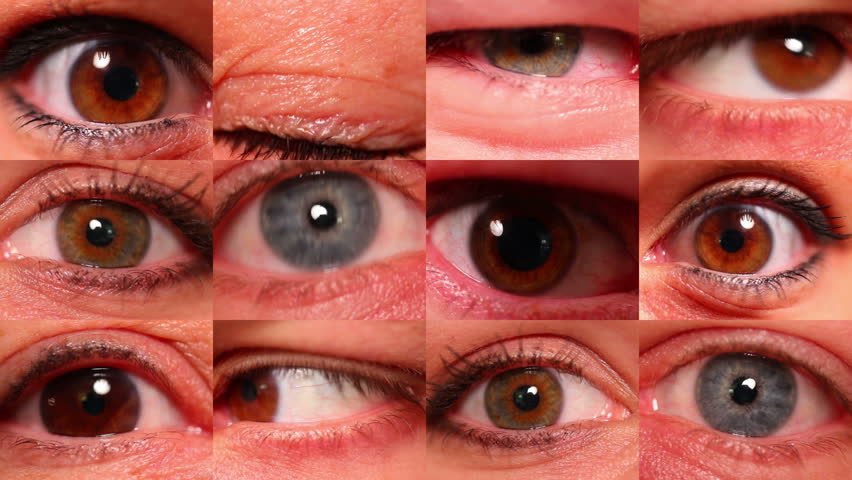Eyeball montage.   Macro shot.