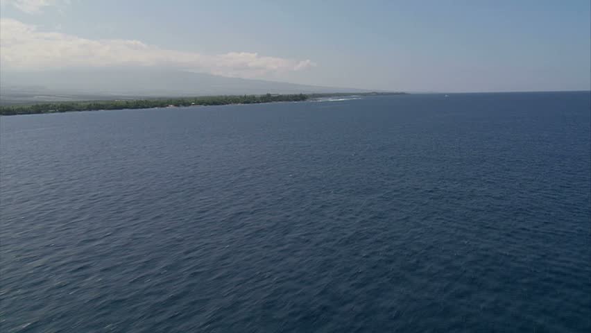 Aerial view of the Kona Coast and Pacific Ocean