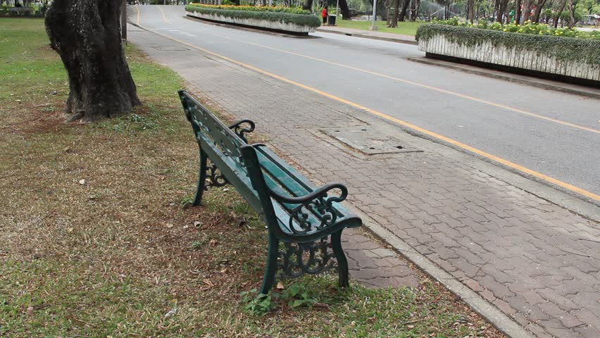 Riding bicycle in public park , Bangkok
