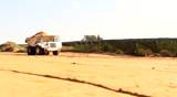 Heavy mining soil loader road vehicles truck digging Asphalt 