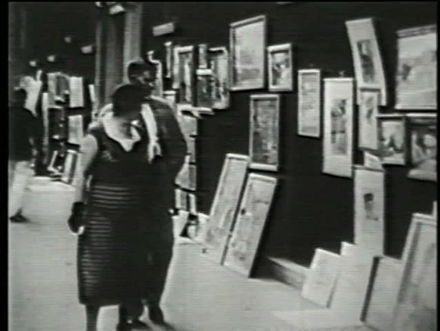 Outdoor art market in Soho, New York City, 1930s