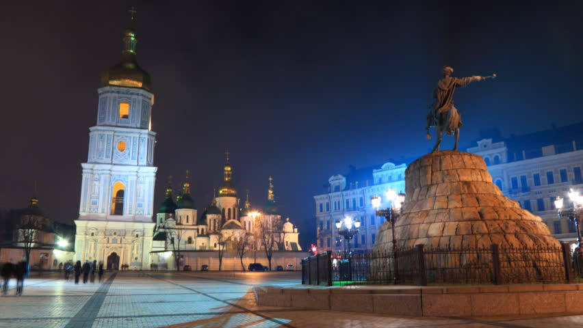 Saint Sophia Cathedral in Kiev timelapse, Ukraine