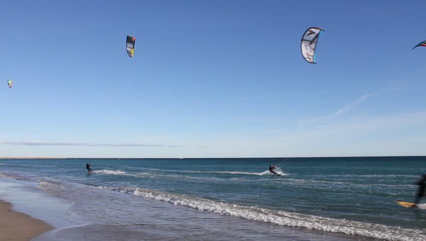 kite surfers in Montpellier France