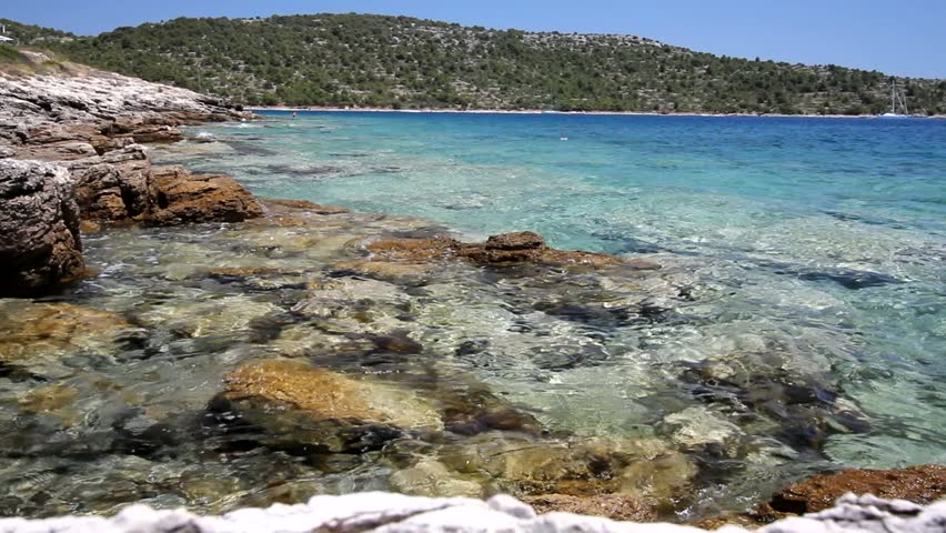 Croatia - beautiful Mediterranean coast landscape in Dalmatia. Murter island beach - Adriatic Sea.