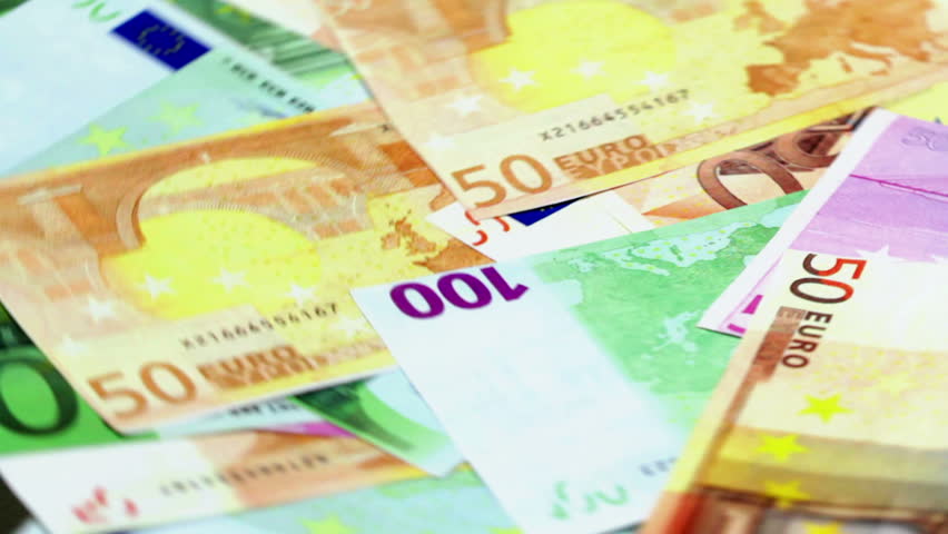 Euro currency rotating. Loop ready video.