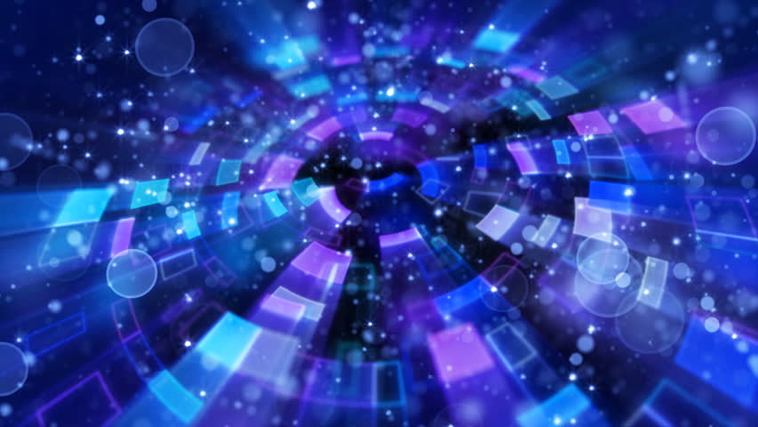 blue circular segments and particles loop