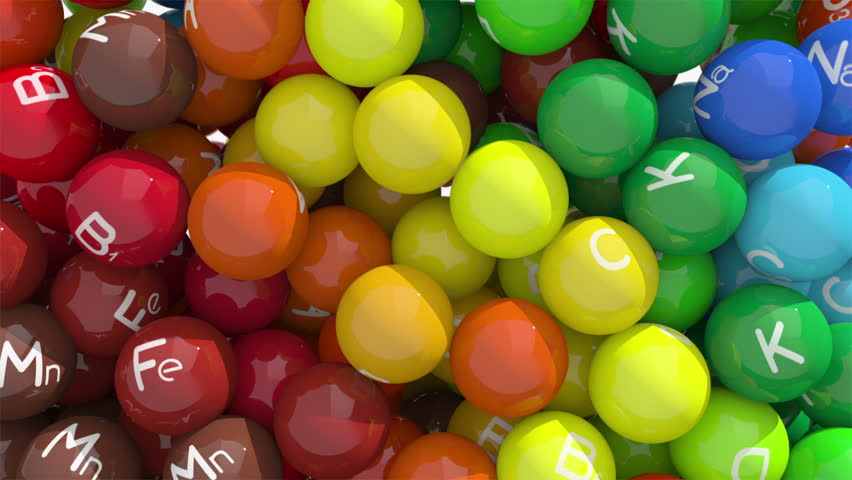 Colorful capsules with vitamins and minerals
