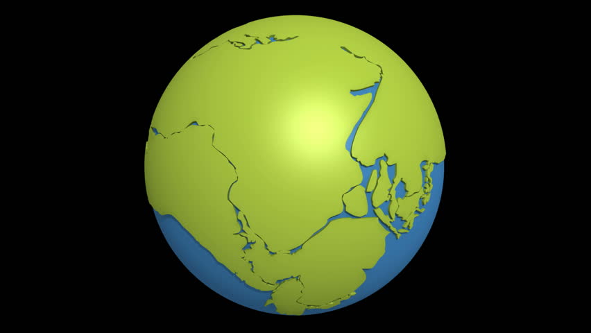Globe with super continent Pangea and sea Tetis