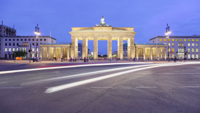 Brandenburger Tor Timelapse 1080p HD (Brandenburg Gate), famous landmark in Berlin, Germany