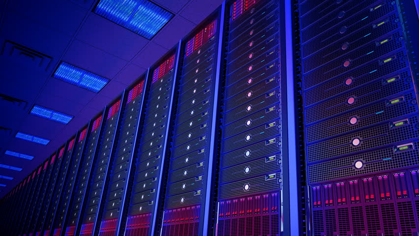 Seamlessly looping animation of rack servers in data center