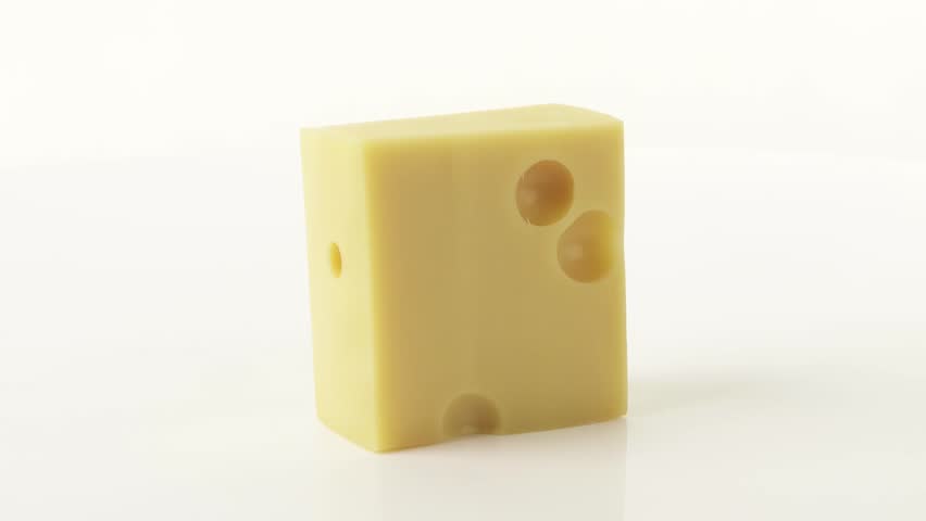 A piece of Emmental cheese