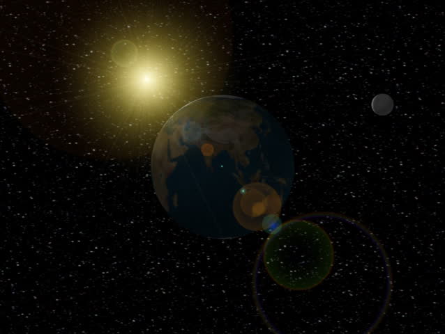 3D animation flyby of the spinning Earth