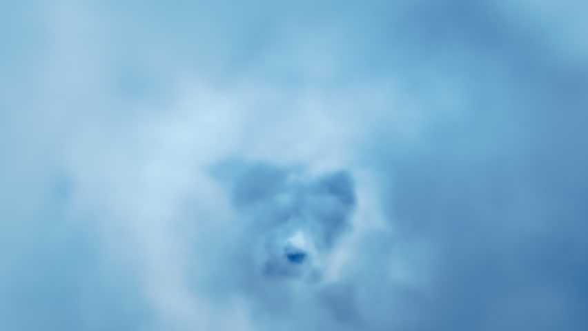 Flying through clouds tunnel. Looped