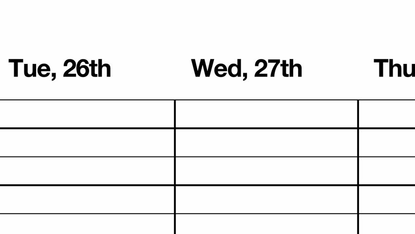 Mono, black and white animation of a busy weekly schedule. Ideal for use as an alpha or luma matte to add interest to other backgrounds. The random nature of this piece allows it to be looped.
