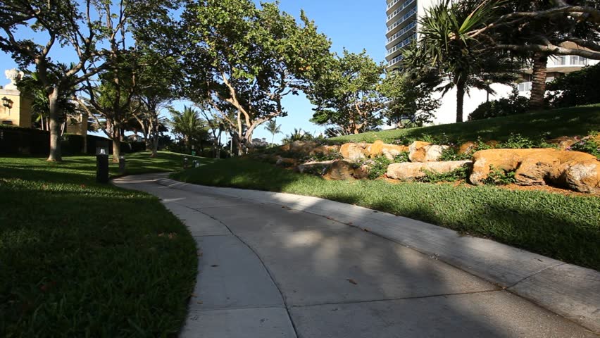 Winding path in a beautiful landscape garden