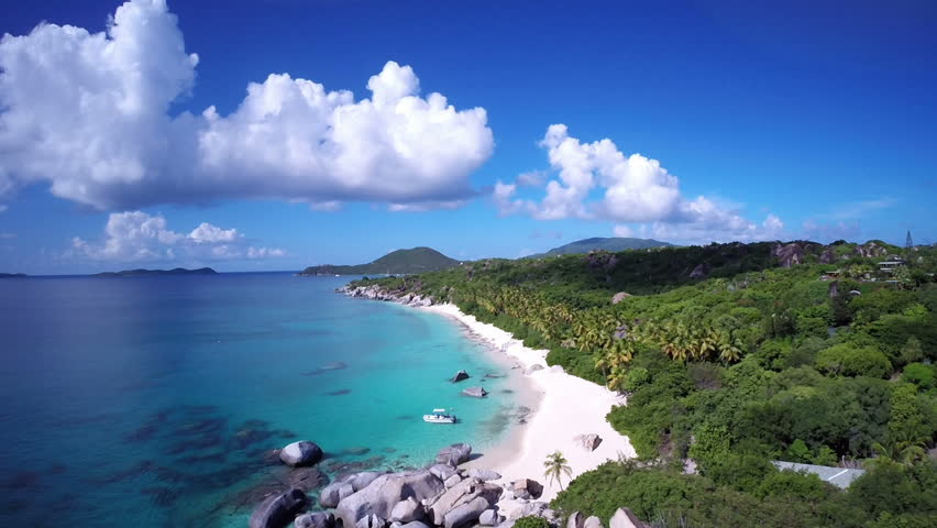 Aerial View Of Spring Bay The Baths Virgin Gorda British Virgin Islands Stock Footage Video 2892