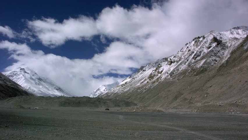 Timelapse of Mount Everest base camp, Himalayas, Tibet.