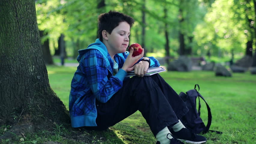 Image result for boy with apple on lap