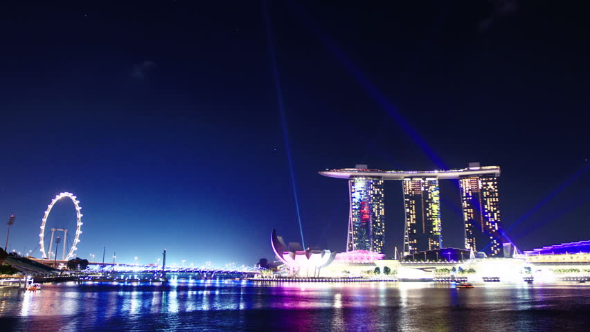 laser show in Singapore. time lapse