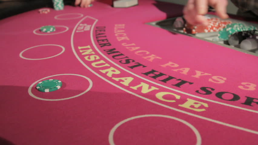 Blackjack game being played at a casino