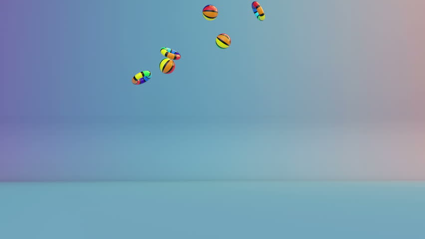 Colorful Summer Objects Falling, Alpha