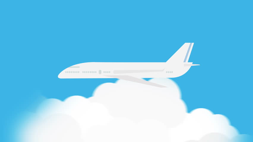 Cartoon Airplane Flying Over The Clouds Stock Footage Video 397714