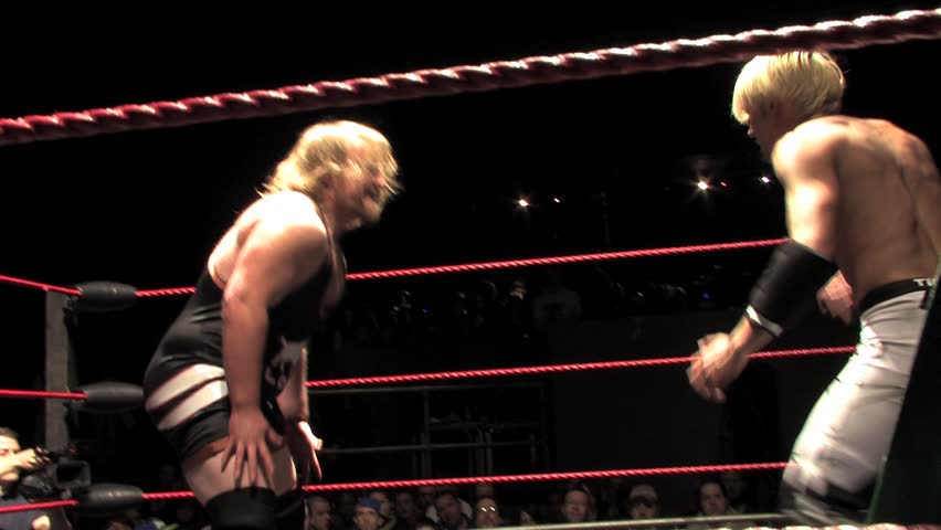 LONDON - April 1: Hard Wrestling Kicks to Chest during BritWres-Fest 2012 on April 1, 2012