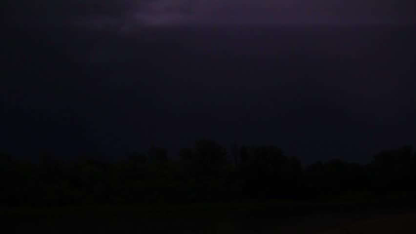 Lighting during a storm in the forest 