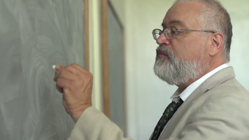 Professor at the chalkboard