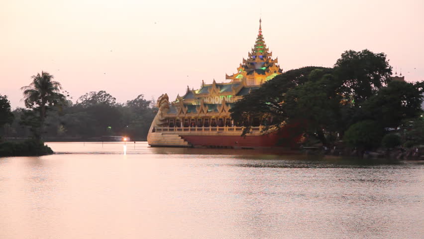 Kan Daw Gyi lake sunset, Yangon, Myanmar