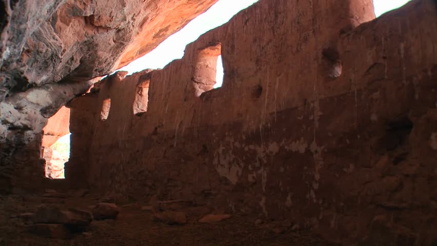 The interior walls of the Anasazi cliff dwellings