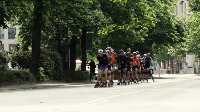 FRANKFURT - MAY 1: Skaters participate in the German Inline Cup on May 1, 2012 in Frankfurt, Germany.