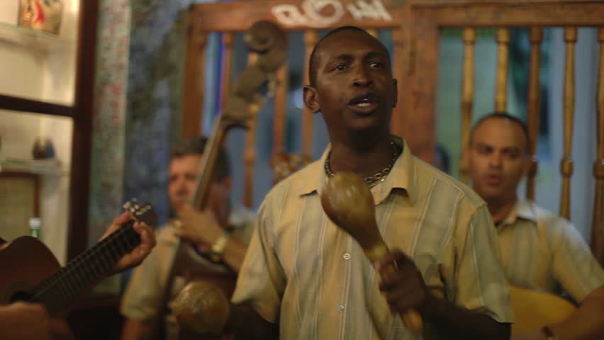 the cuban band eco caribe filmed performing in the bodaguita del medio bar in havana. all band members are model released.