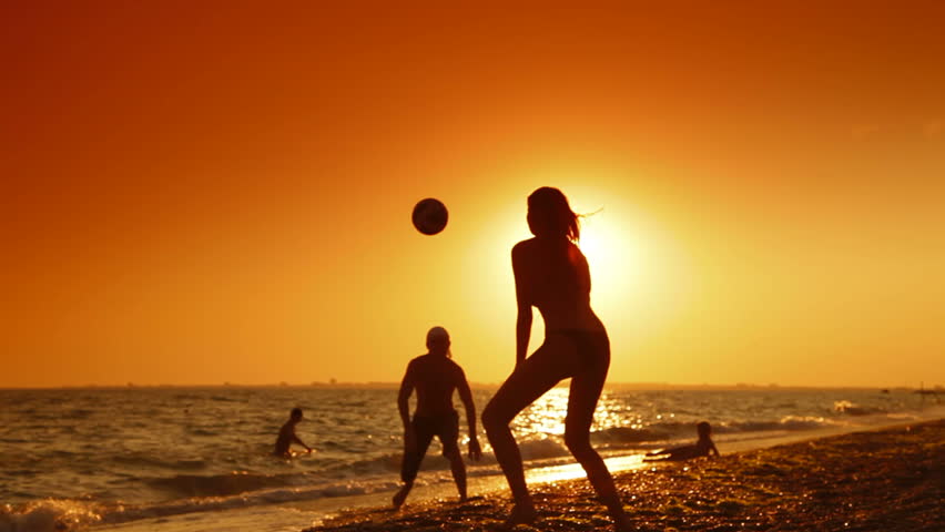 Summer Beach Fun at Sunset