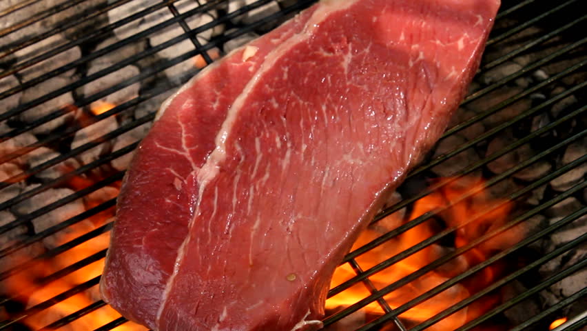 steak on a barbeque