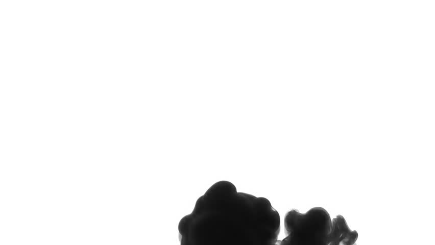 Ink in water. Luma matte of black ink reacting in water creating abstract cloud formations. Can be used as transitions, Added to modern projects, gunge projects, art backgrounds. Inky Drops, Ink Bolts