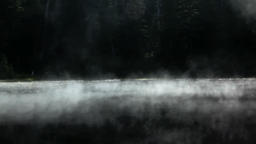 Yew Lake, Cypress Provincial Park BC Canada, misty water