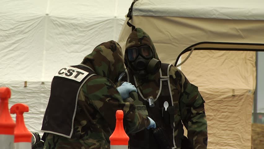 PROVIDENCE, RHODE ISLAND - SEPTEMBER 16, 2010: Hazmat emergency response drill