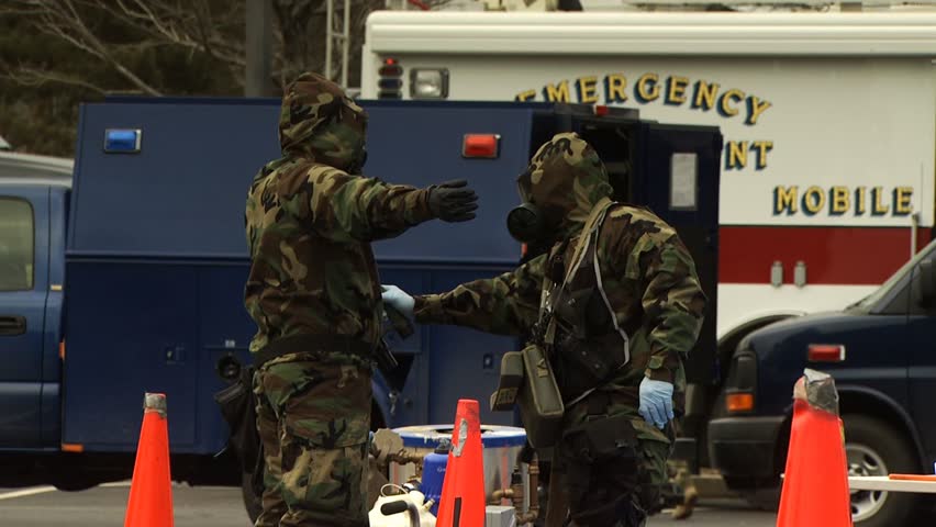 PROVIDENCE, RHODE ISLAND - SEPTEMBER 16, 2010: Hazmat emergency response drill
