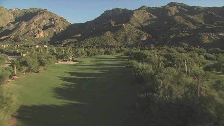 Aerial View of Golf Course In The Desert 