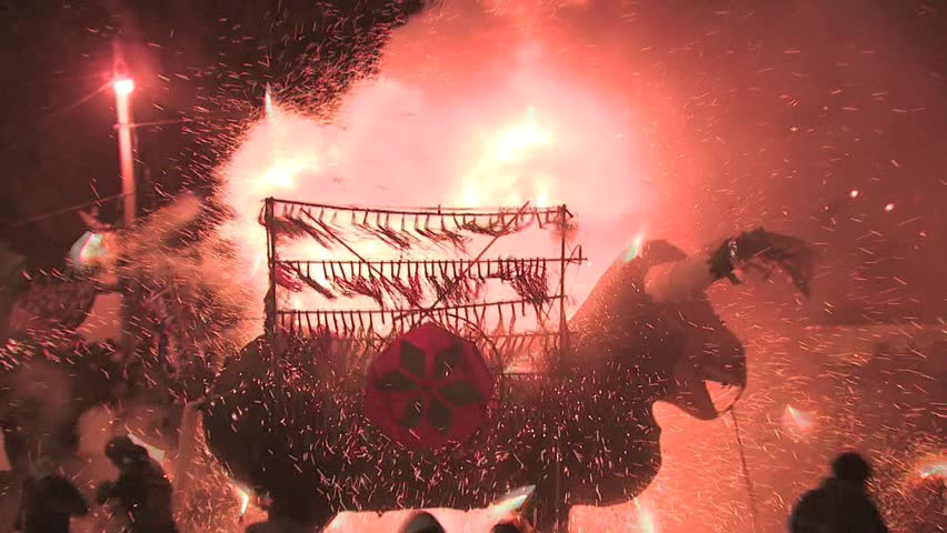 Torito shoots out fireworks into the crowd shot on the point of view of a by standard 18