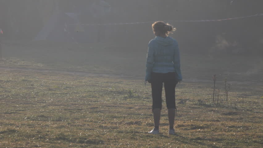 morning exercise, gymnastics, sunrise