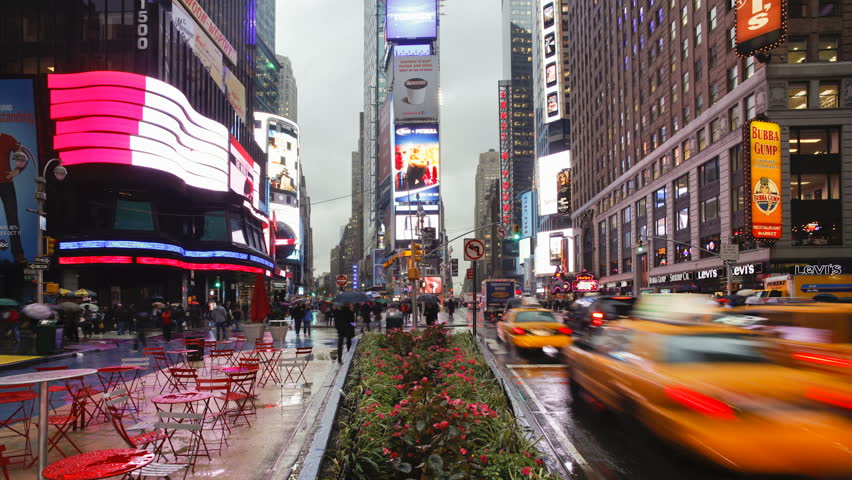 NEW YORK, NEW YORK - CIRCA MAY 2011: View of Broadway looking towards Times Square on market day