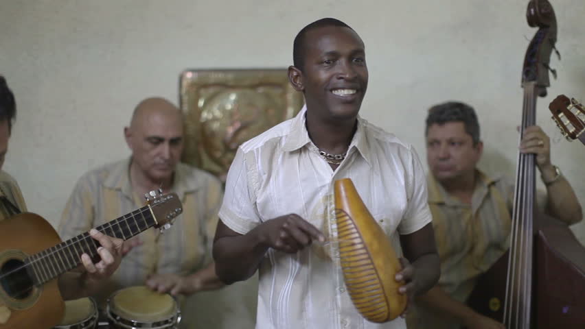 the cuban band eco caribe filmed performing in havana. all band members are model released.