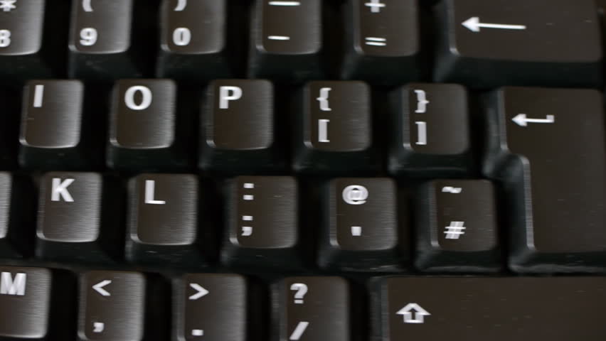 Close up of a keyboard. Camera move.