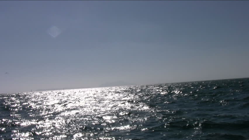 View of the ocean from a swaying boat