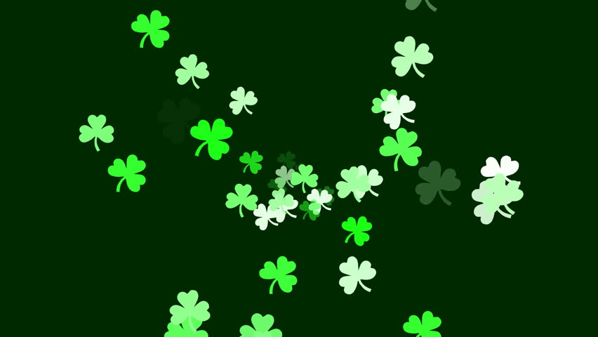 Clovers continuously shoot towards the screen, as if we're flying through an Irish dream. (High Definition 1080p)
